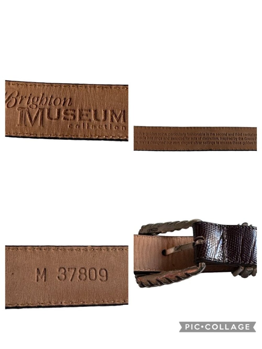 Brighton Brown Leather Belt Museum Collection M 37809 Sphinx Pegasus Vintage 90s - Picture 5 of 16